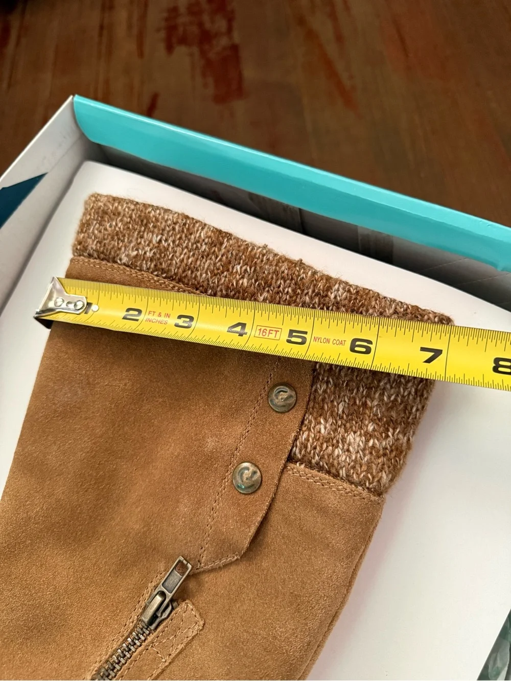 BareTraps Tan Suede Over-the-Knee Boots with Knit Cuff
